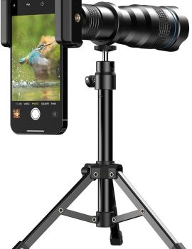 APEXEL 36X Telephoto Lens Kit for Smartphone, Magnification Phone Lens with Universal Clip Attachment, HD Magnifier Photography Lens for iPhone Android Phone (Fits for Almost All Phone)